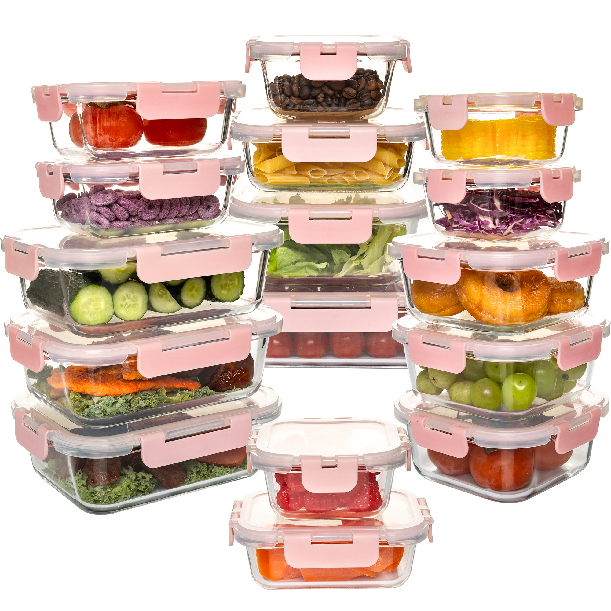 Food Storage On Table - 16-Piece Glass Food Storage Containers Set,