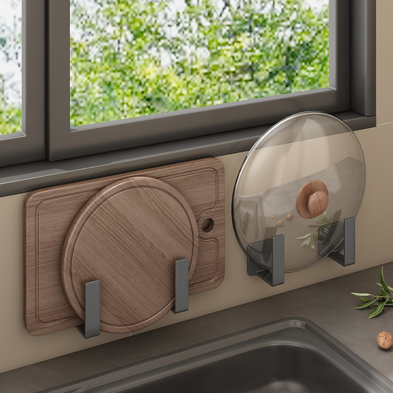 Food Storage Shelving - Pot lid rack without punching wall