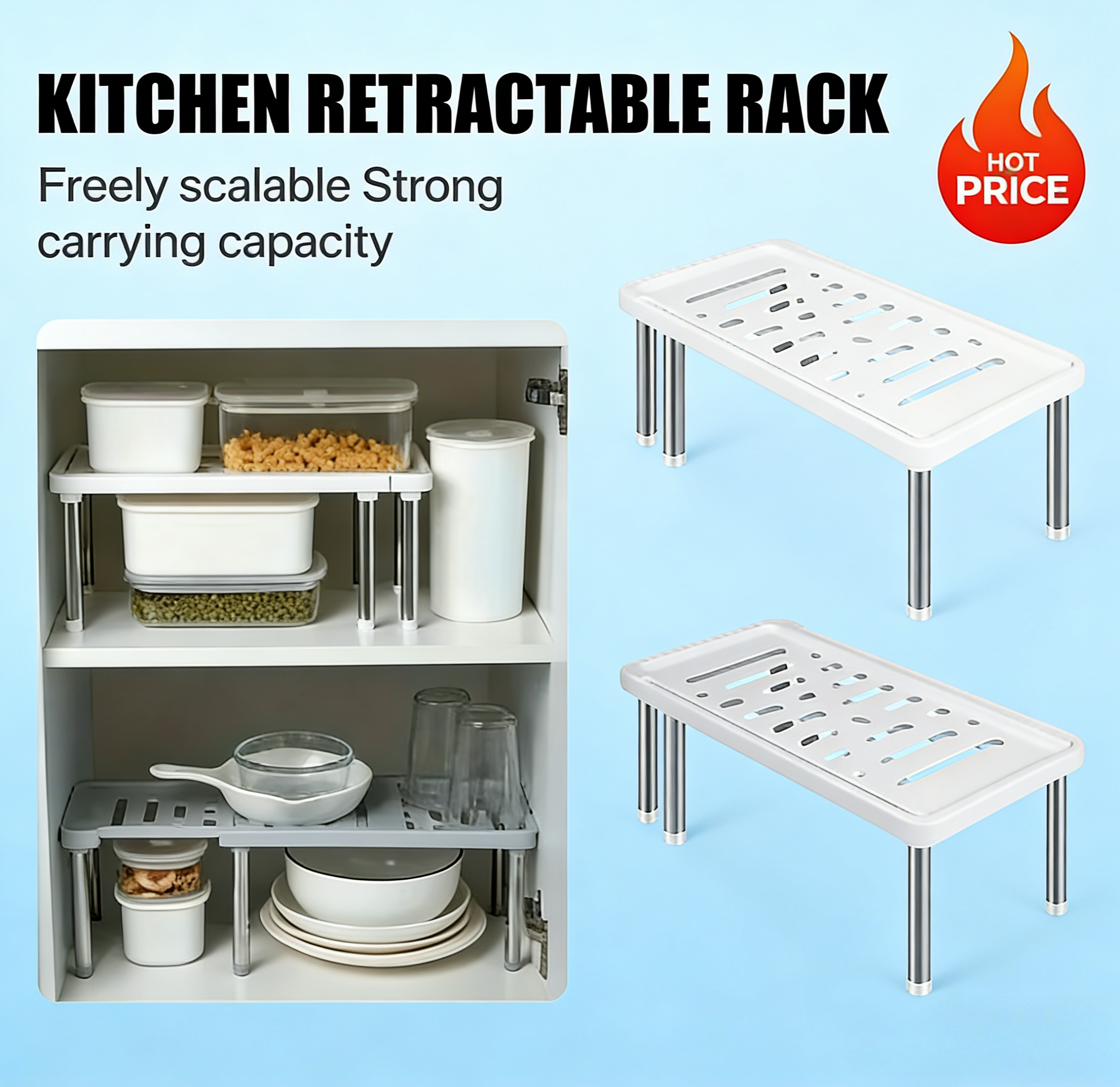 Food Storage Shelving - Scalable One Piece Multifunctional Storage Rack