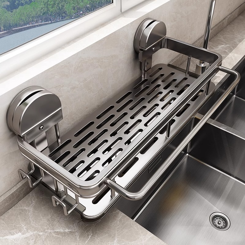 Food Storage Shelving - Bathroom Suction Cup Storage Rack Without