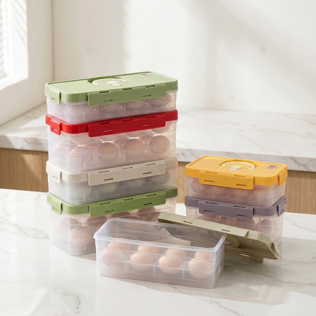Food Storage Refrigerator - Stackable Egg Storage Box Refrigerator Organizer
