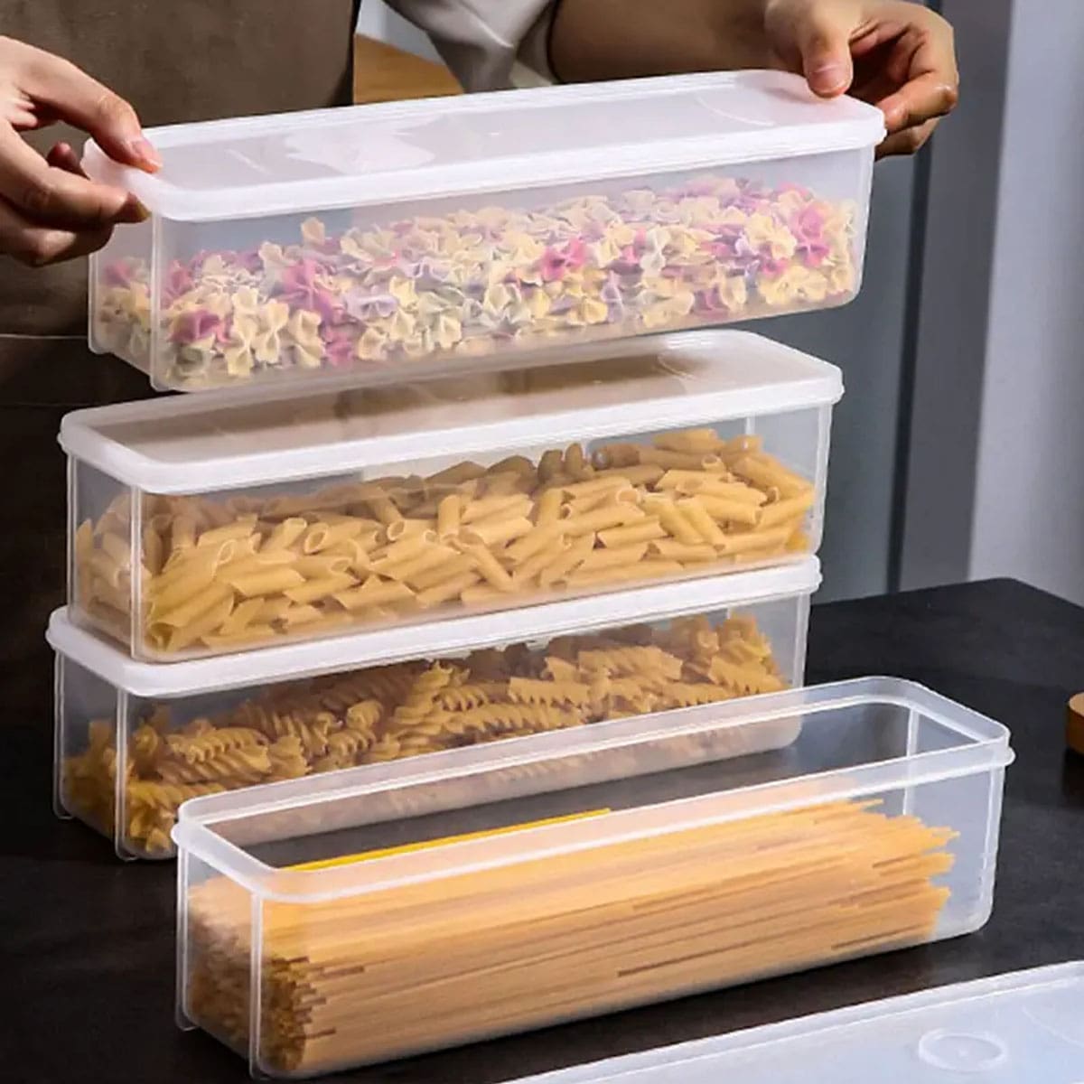 Food Storage Quart - 1 Plastic Transparent Storage Box, Refrigerator
