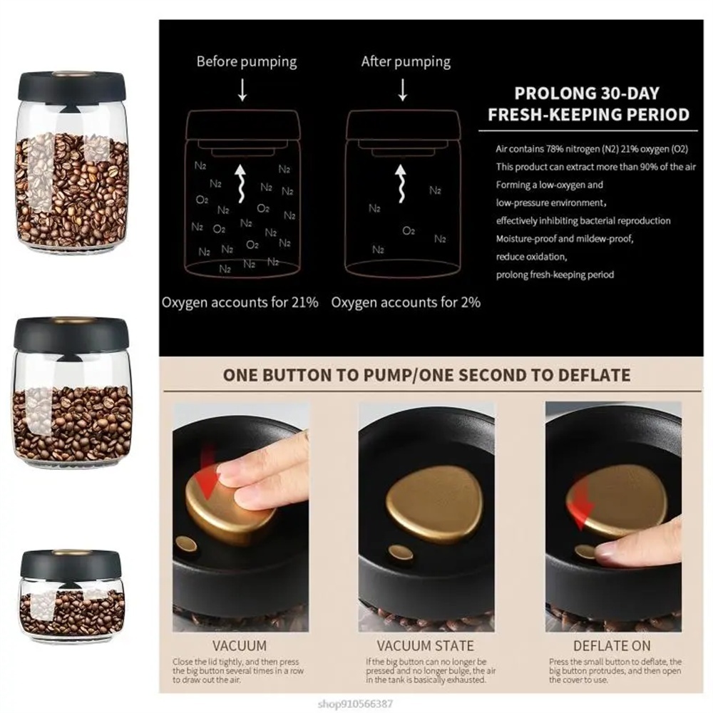 1pack Coffee Bean Storage Cont – Food Storage Vacuum Containers Bewertung und Preis