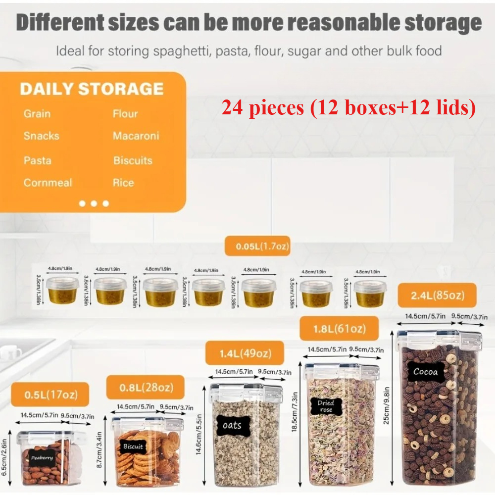 24Pcs Food Storage Containers  – Food Storage Home Bewertung und Preis