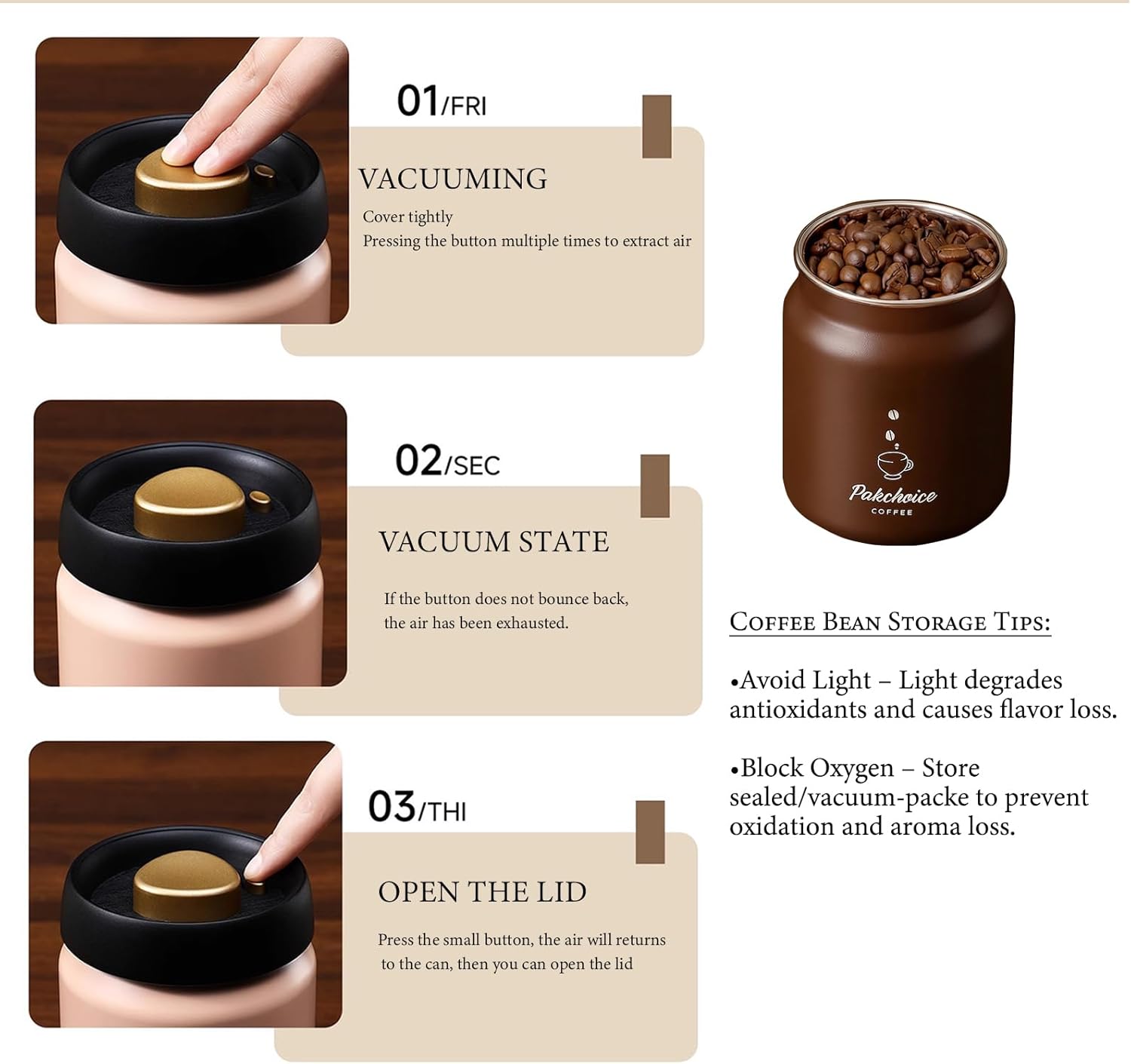 Vacuum Coffee Bean Storage Con – Food Storage Vacuum Containers Bewertung und Preis