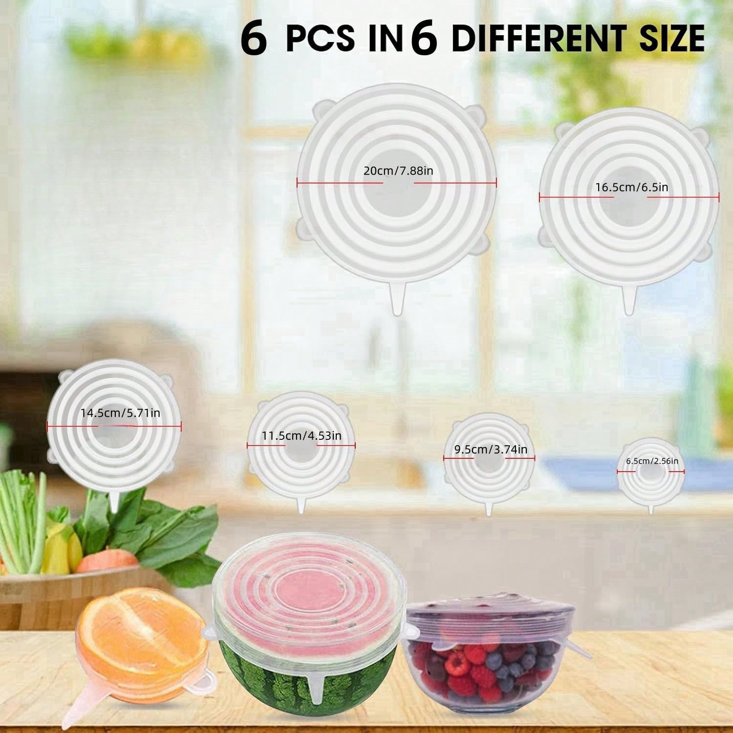 6pcs/Set Silicone Elastic Lids – Food Storage Refrigerator Bewertung und Preis