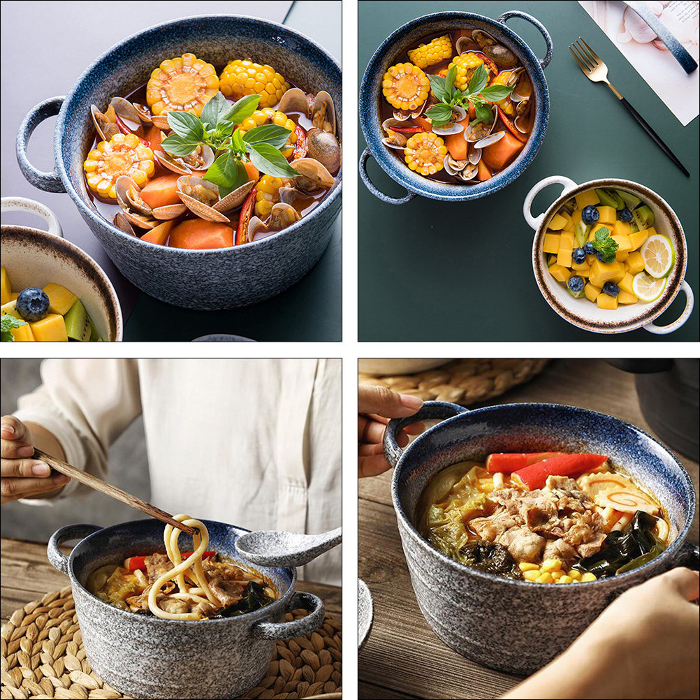 1Pcs Double Ear Ceramic Soup B – Food Storage Home Bewertung und Preis