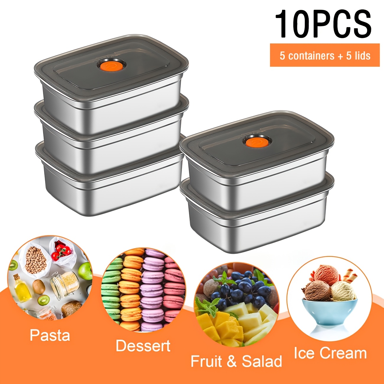 10-Piece Stainless Steel Food  – Food Storage Home Bewertung und Preis