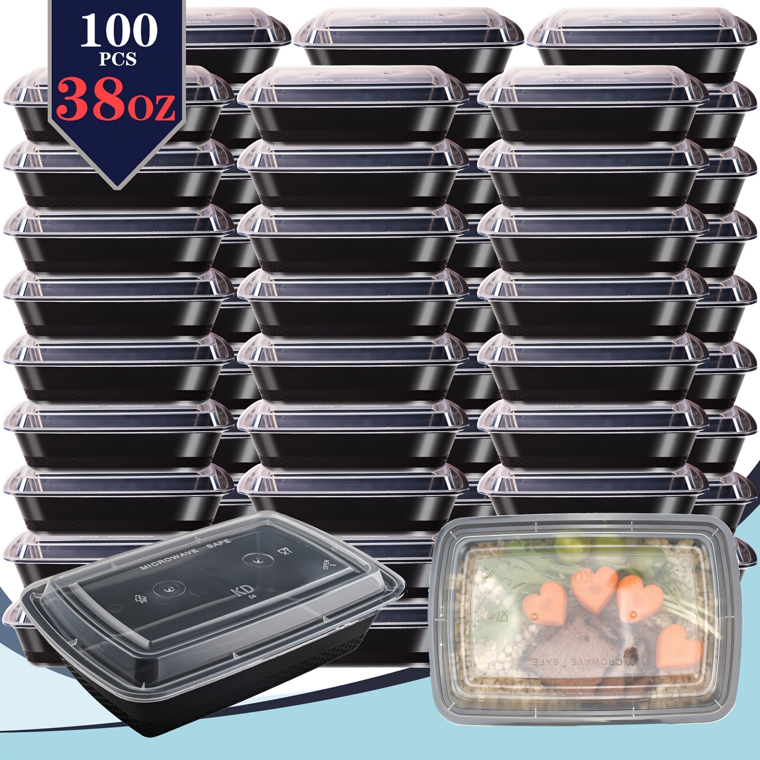 usBlack 100pcs (50 Containers  – Food Storage Usa Bewertung und Preis